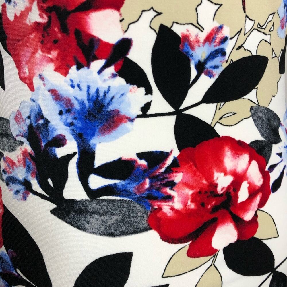 WHBM white blue red floral sleeveless tiered top size Small - Picture 12 of 14